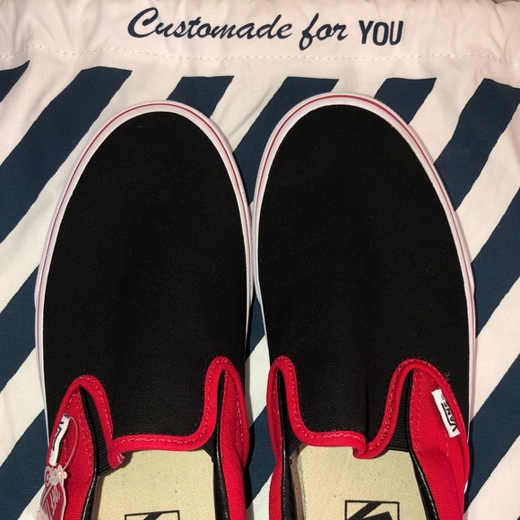 NEW🌹9.5 VANS Red Roses Asher Slip In🌹W9.5/M8/UK7 Custom - Picture 6 of 7